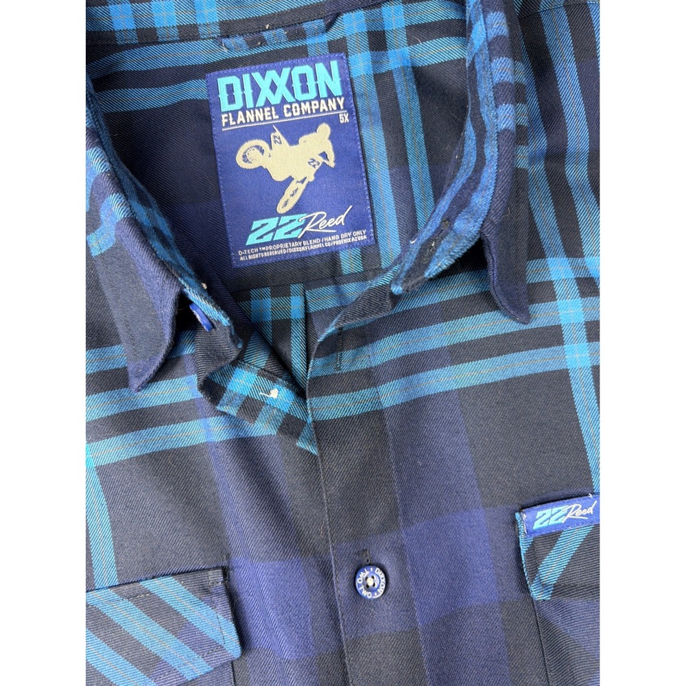 DIXXON Flannel Company 22 Chad Reed Mens 5X Button Up Plaid Shirt L/S MX